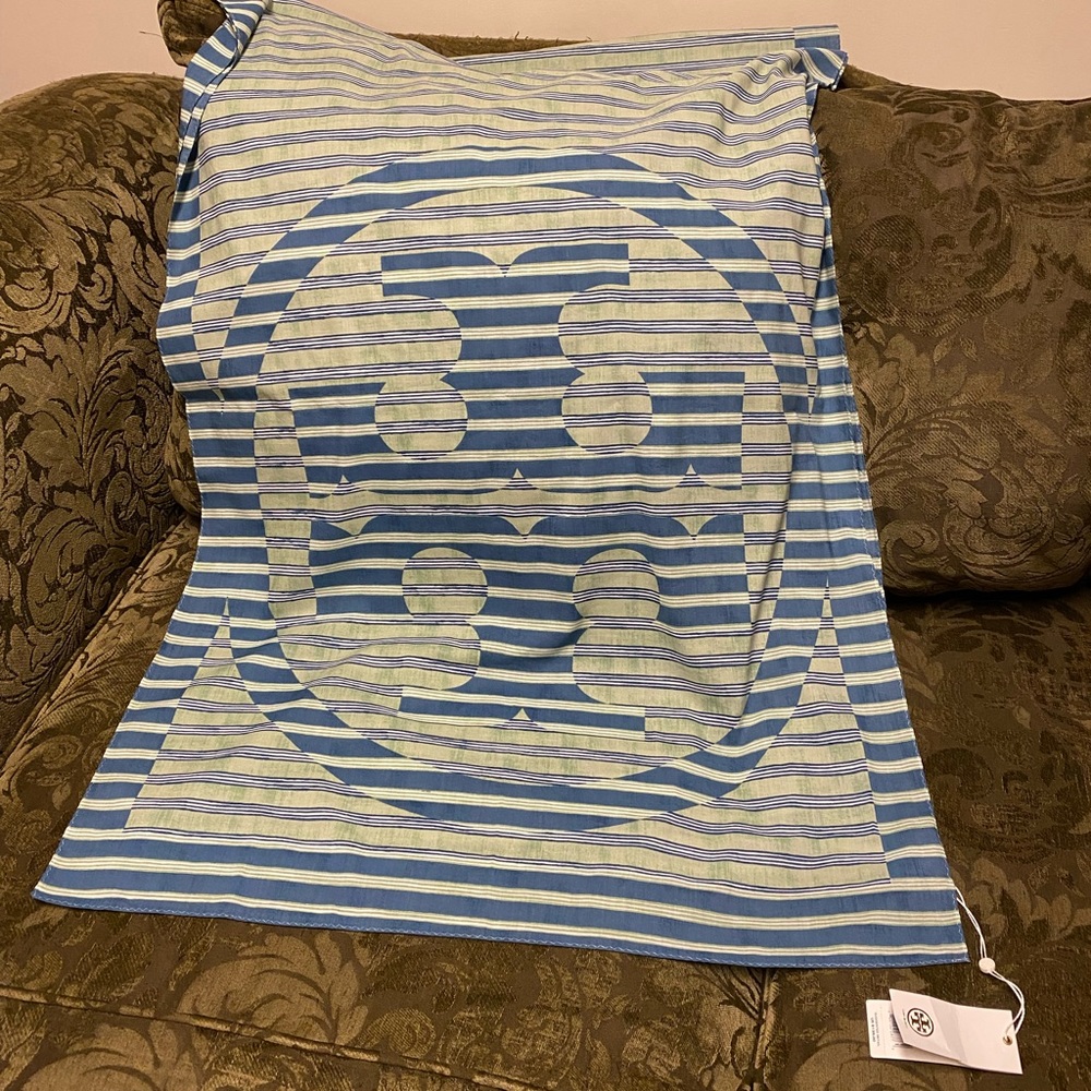 Tory Burch Blue and Green Scarf